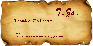 Thomka Zsinett névjegykártya